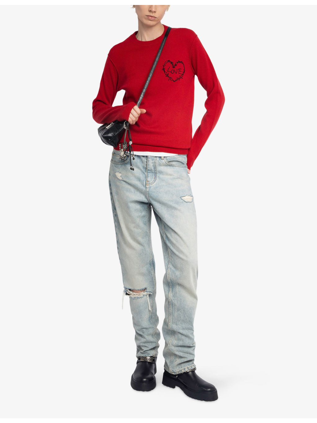 Kendy Heart-Embroidered Wool and Cashmere-Blend Jumper - 2