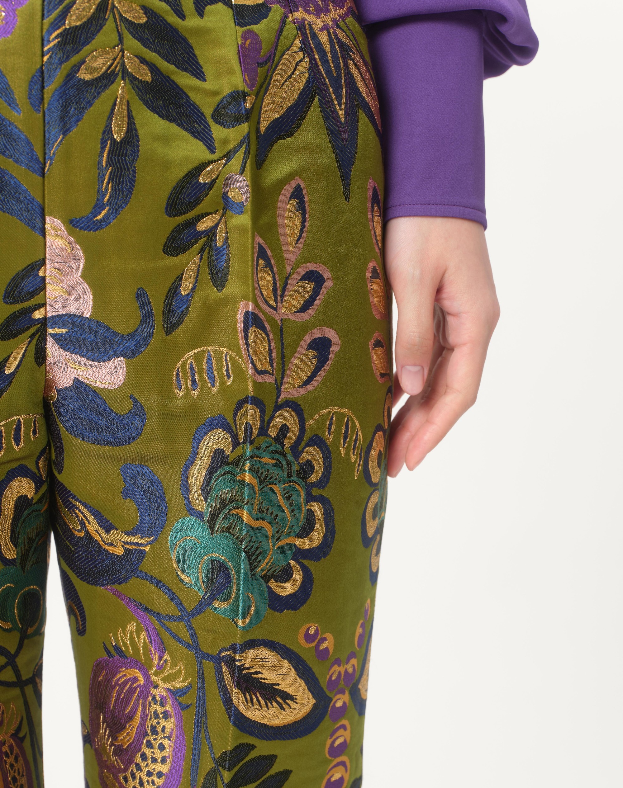 PANTS IN APRES L'HIVER JACQUARD FLOREALE LUREX - 4