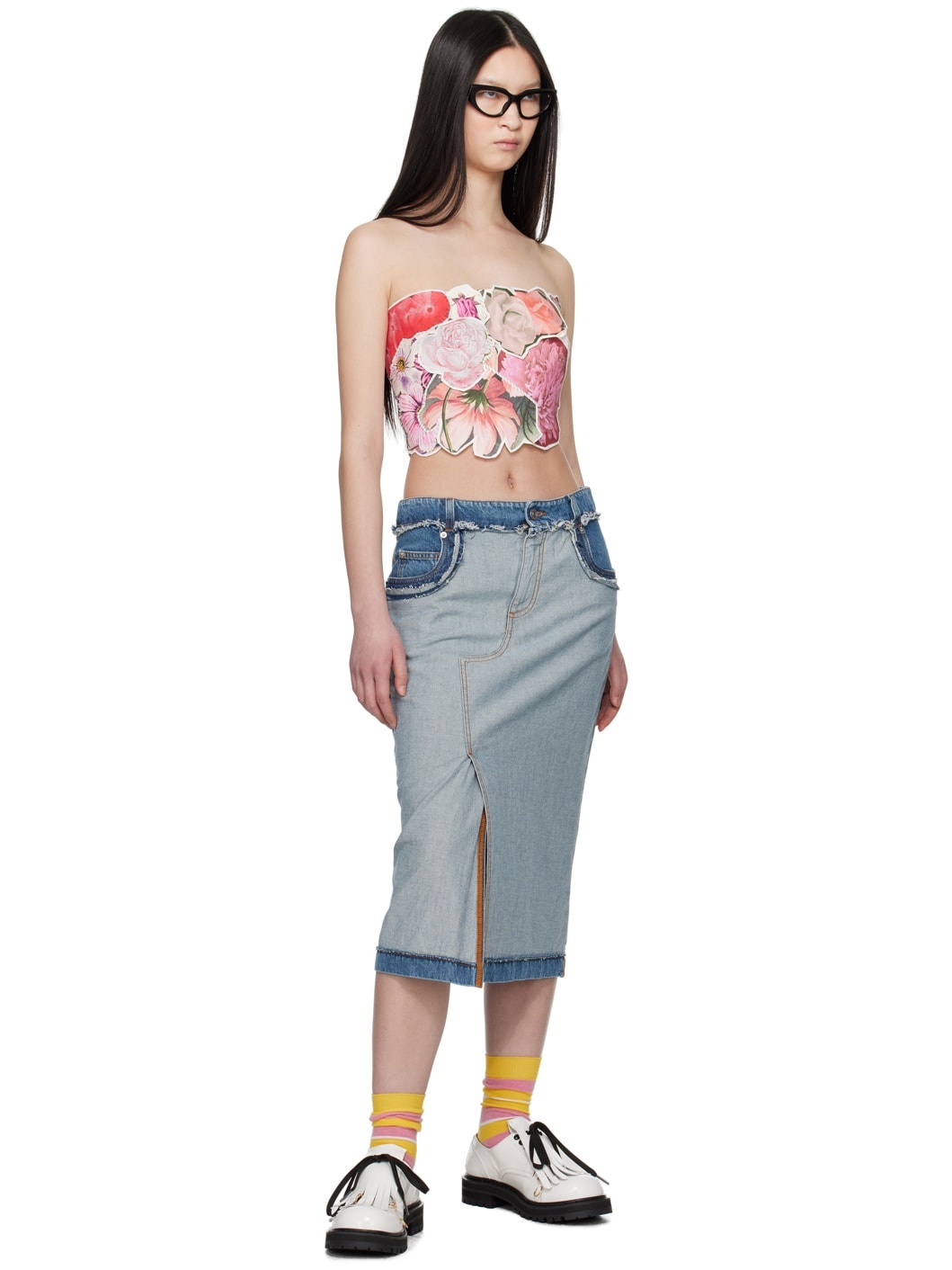 Pink Floral Tube Top - 4