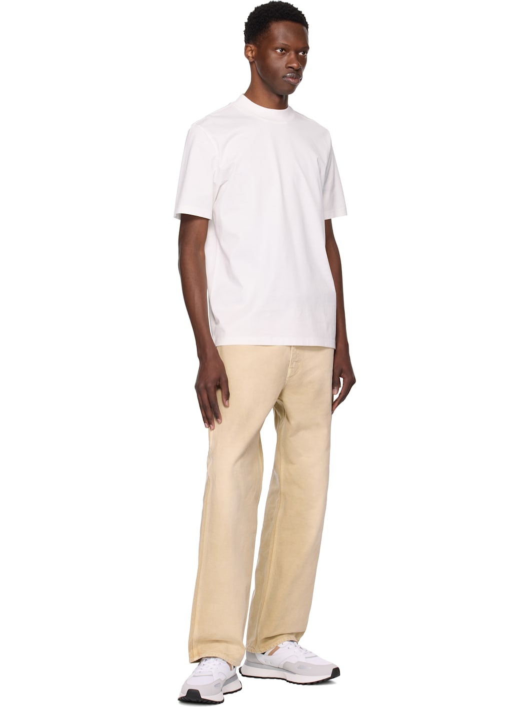 White Running-Style Hybrid Sneakers - 5