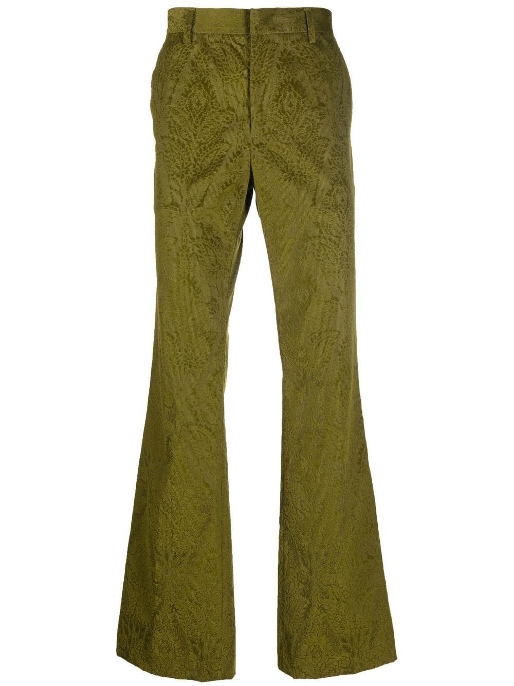 paisley-print velvet flared trousers - 1