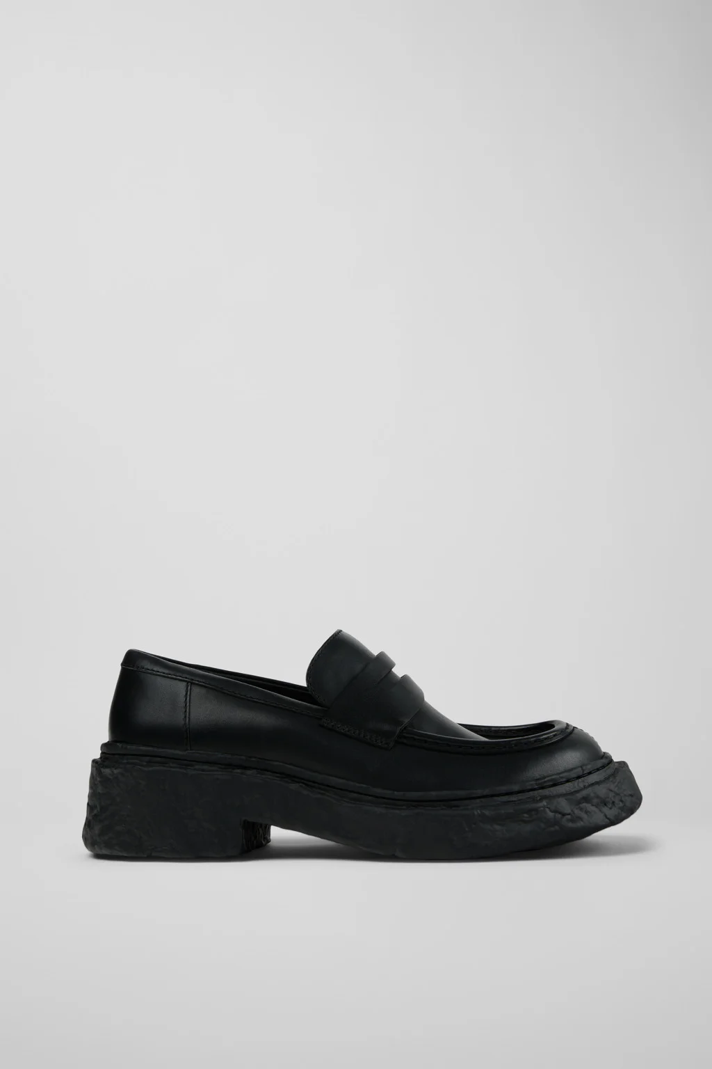 Black Leather Loafers - 1