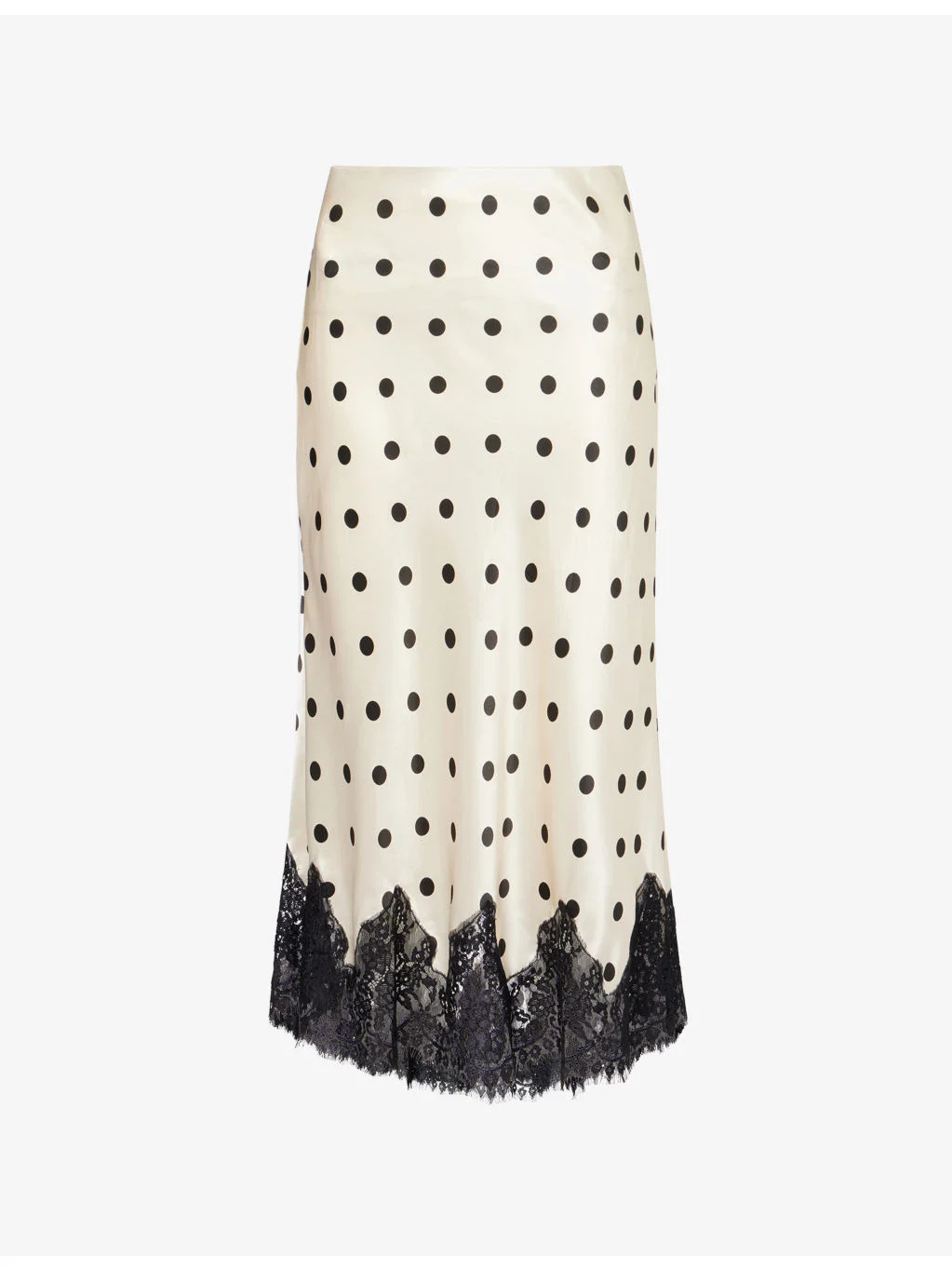 Carolina Polka-Dot Silk-Charmeuse Midi Skirt - 1