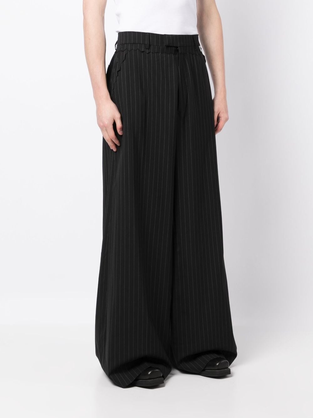 pinstripe wide-leg trousers - 3