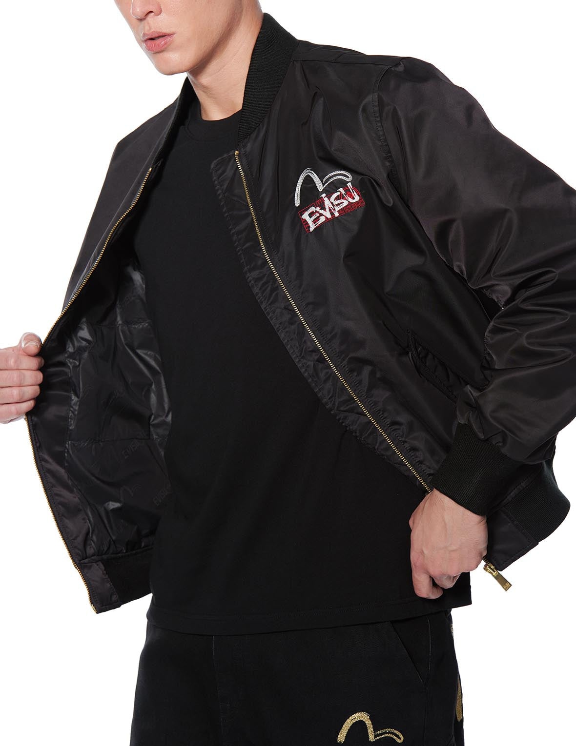 Multi-Layered Graphics Print Padded Bomber Jacket - 3