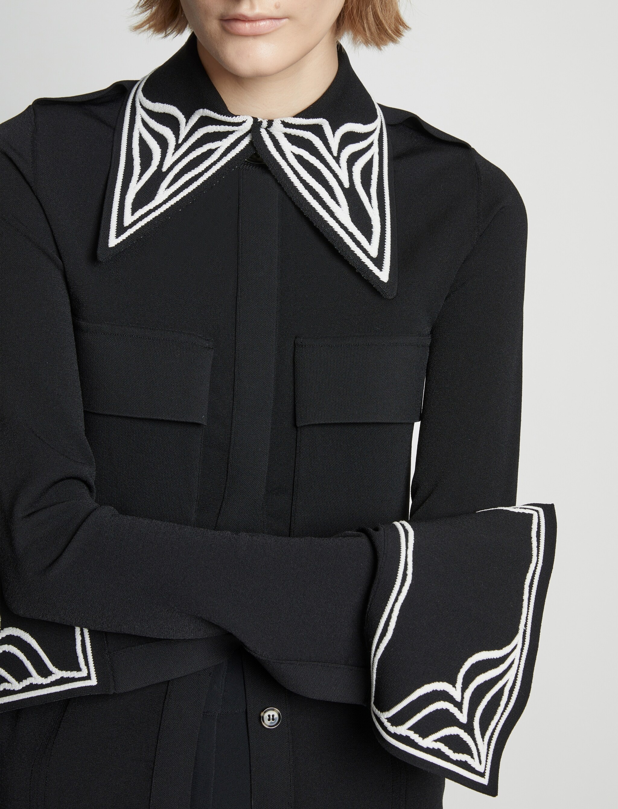 Cloque Jacquard Knit Shirt - 6