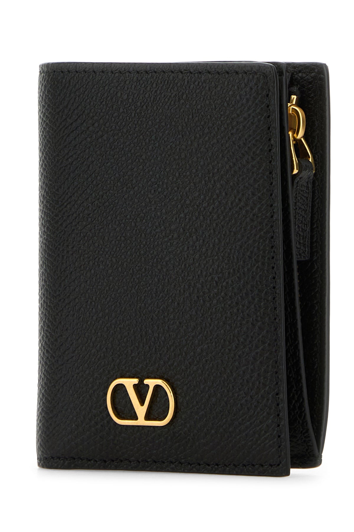 Black leather VLogo wallet - 2