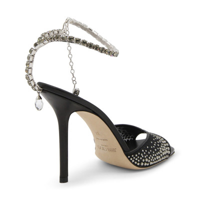 JIMMY CHOO black rhinestones saeda sandals outlook