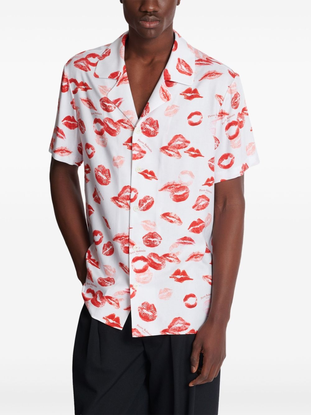 kiss-print pyjama shirt - 6