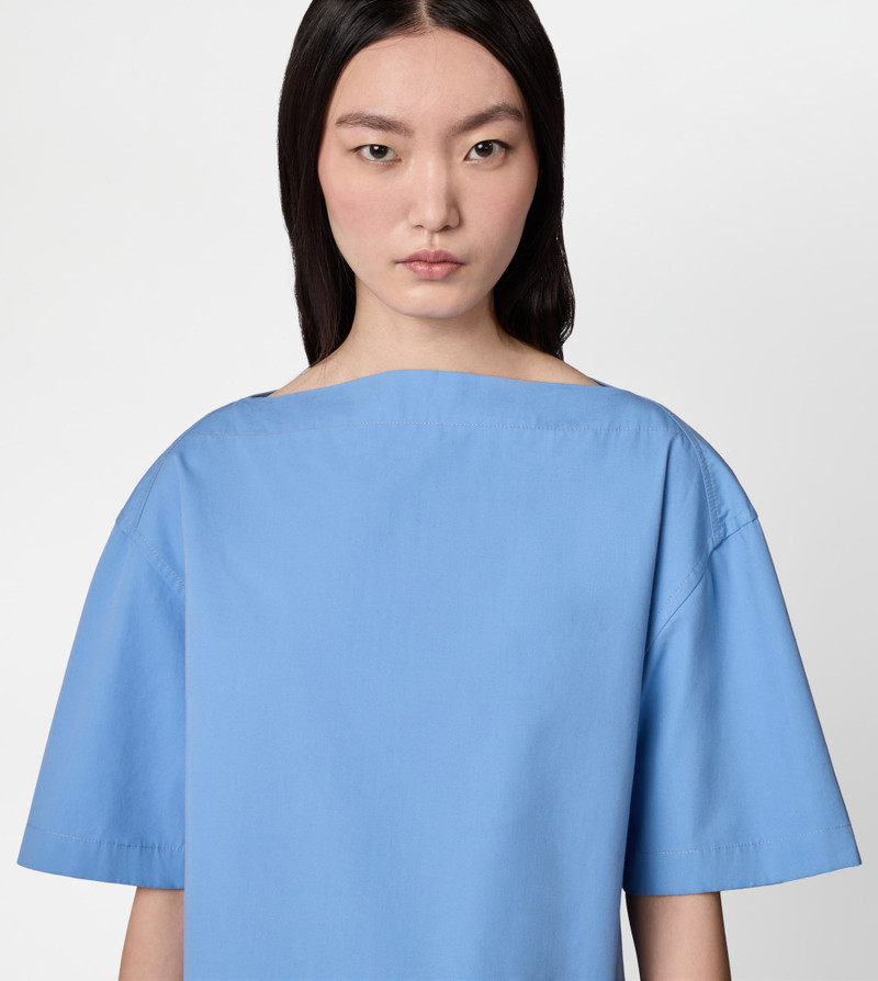 BLOUSE IN POPLIN - LIGHT BLUE 5