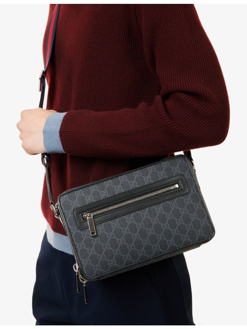 GG-Monogram Coated-Canvas Cross-Body Bag - 2