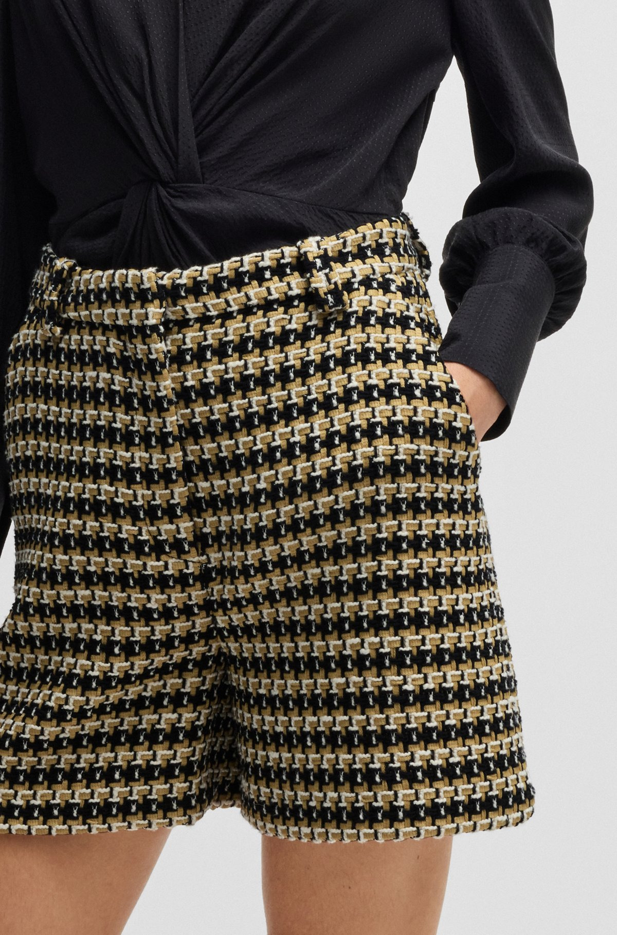 RELAXED-FIT SHORTS IN TWEED - 5