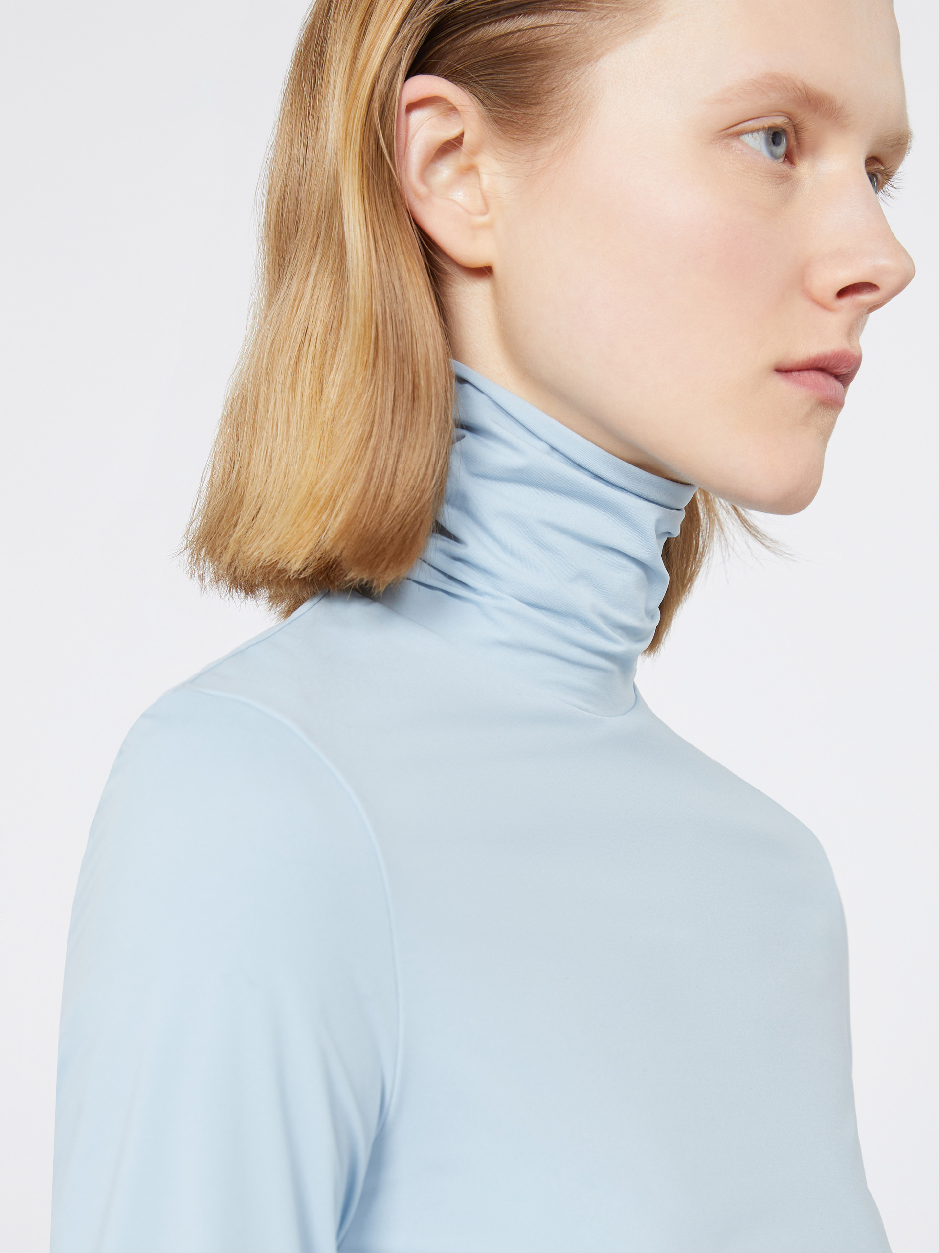 STONE Skintight jersey polo-neck sweater - 5