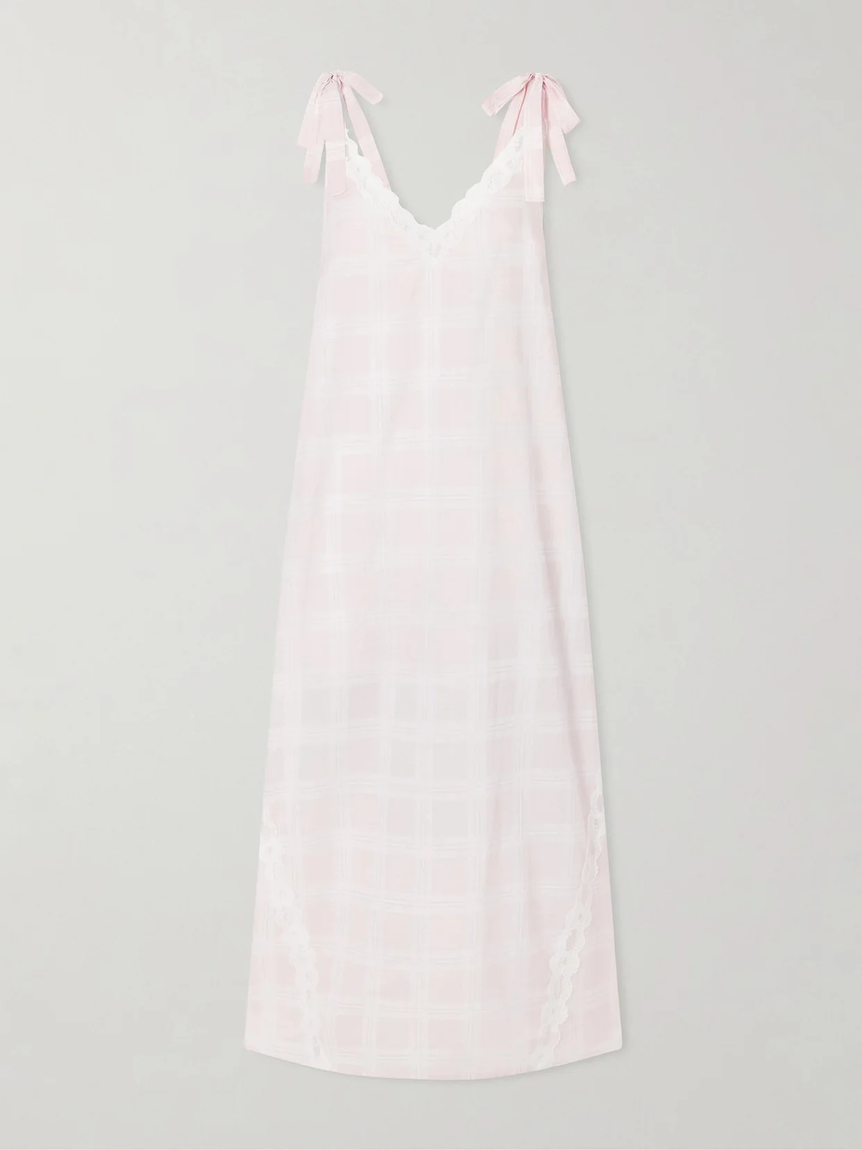 Marylin Gingham Lace-trimmed Cotton Maxi Dress - 1