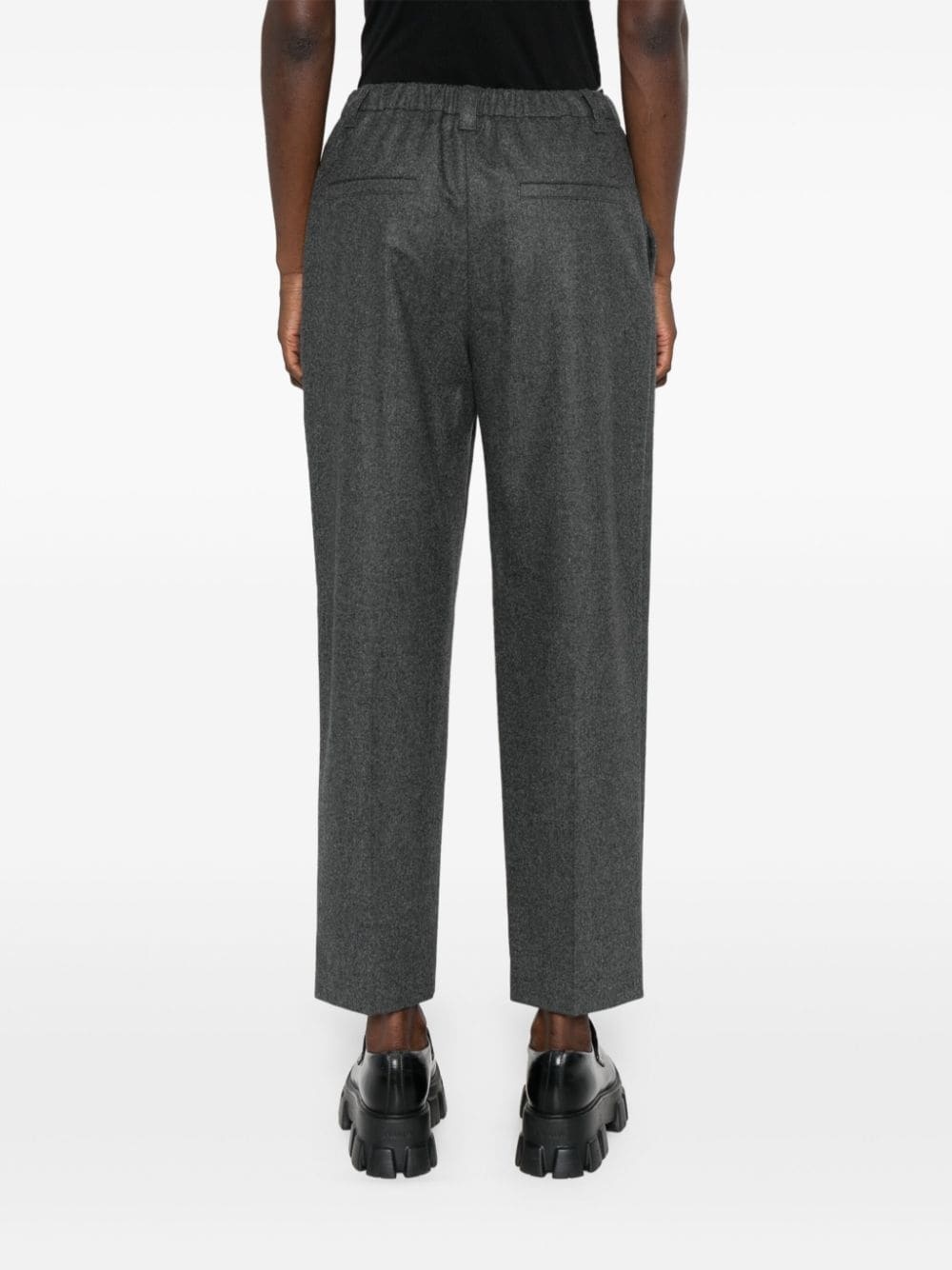 mÃ©lange-effect cropped trousers - 4