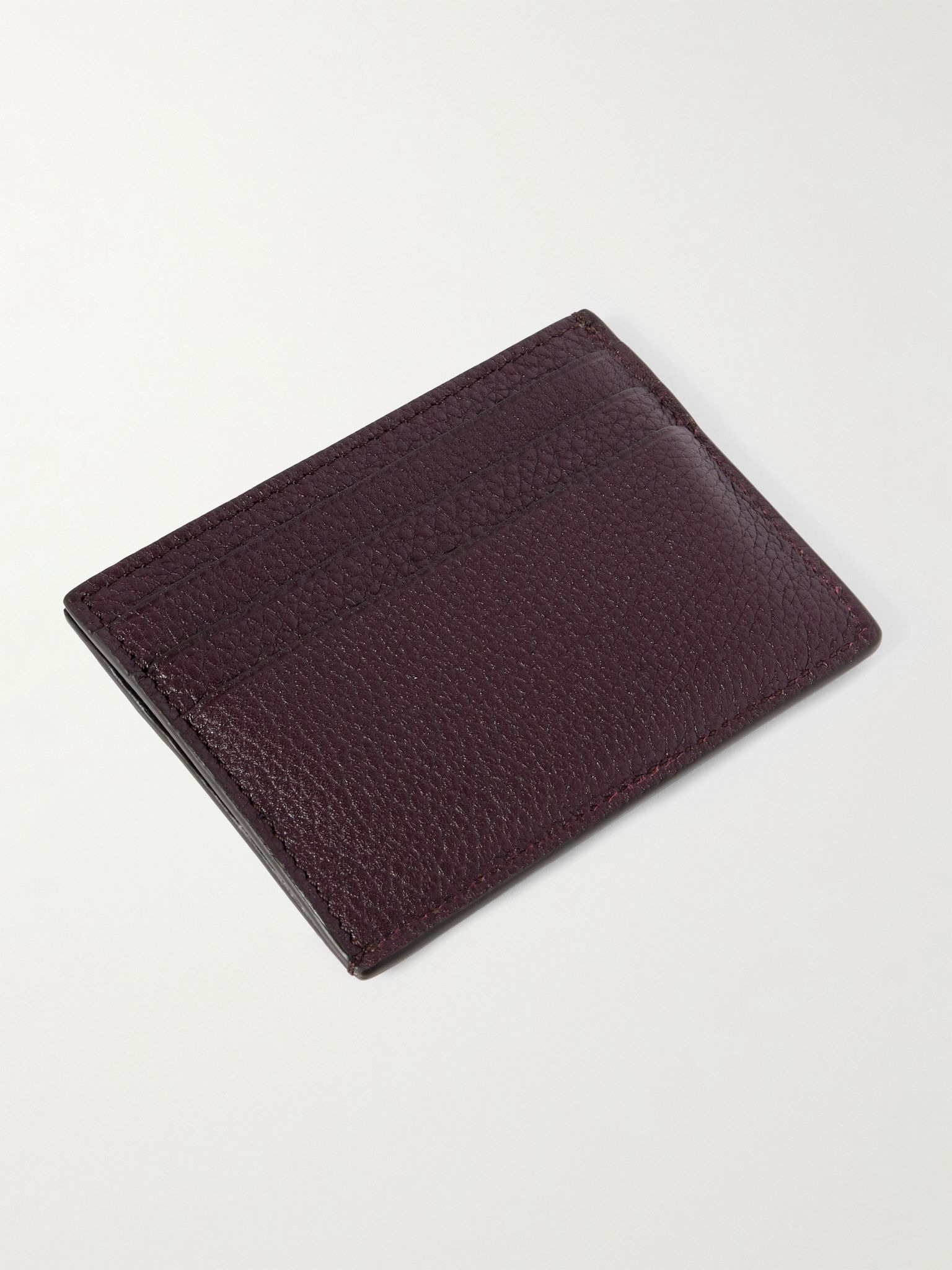 Full-Grain Leather Cardholder Red - 2