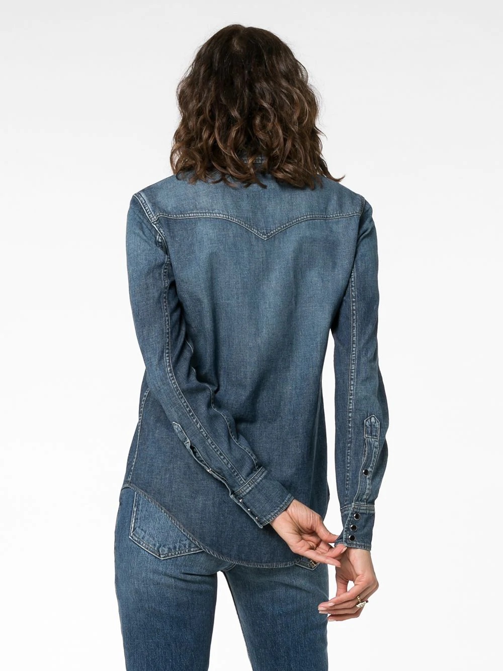 washed denim shirt - 4