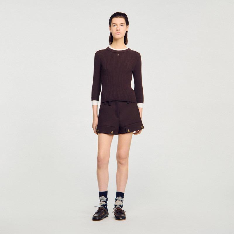 Sandro 2-IN-1 MIXED WOOL SWEATER outlook