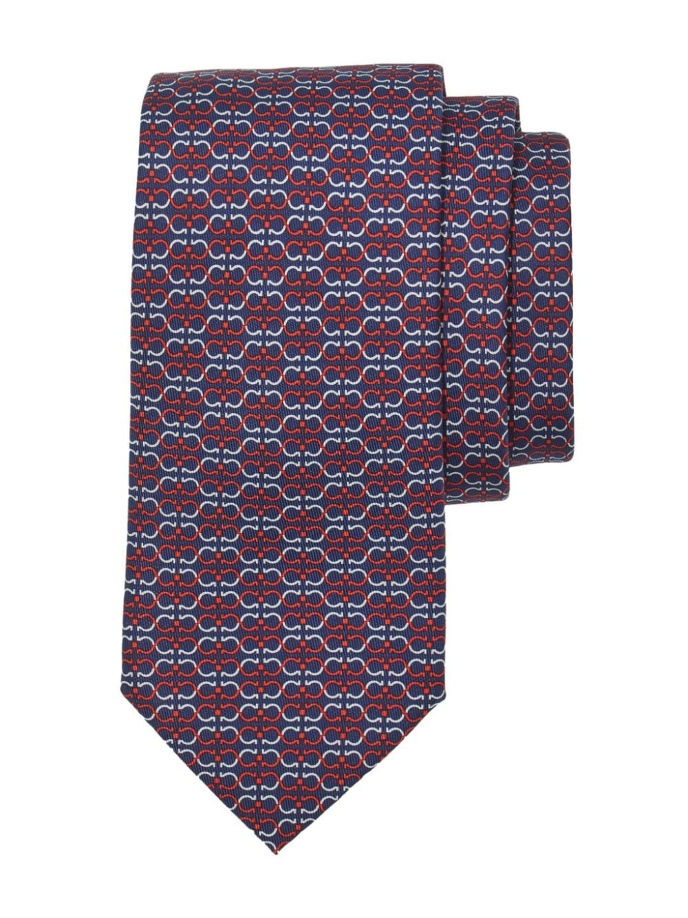 Gancini-print silk tie - 3