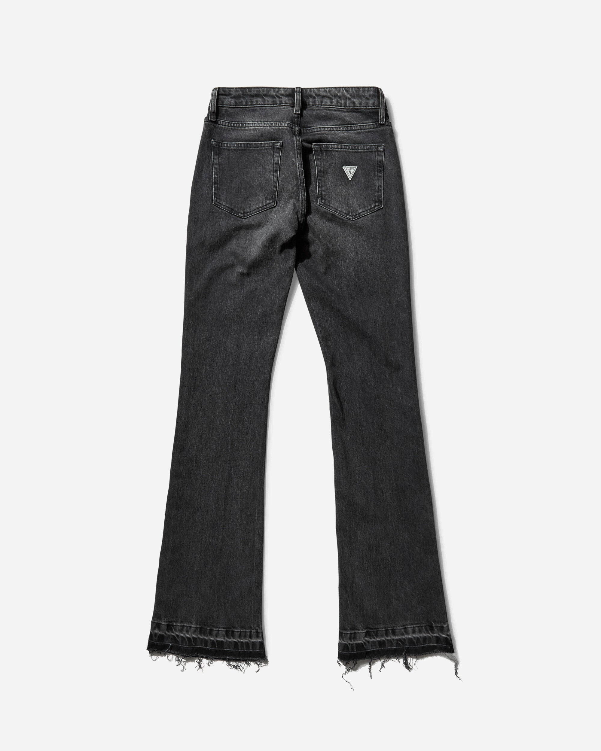 Women's Flare Denim Pants Used Sanded Black Wash - 2