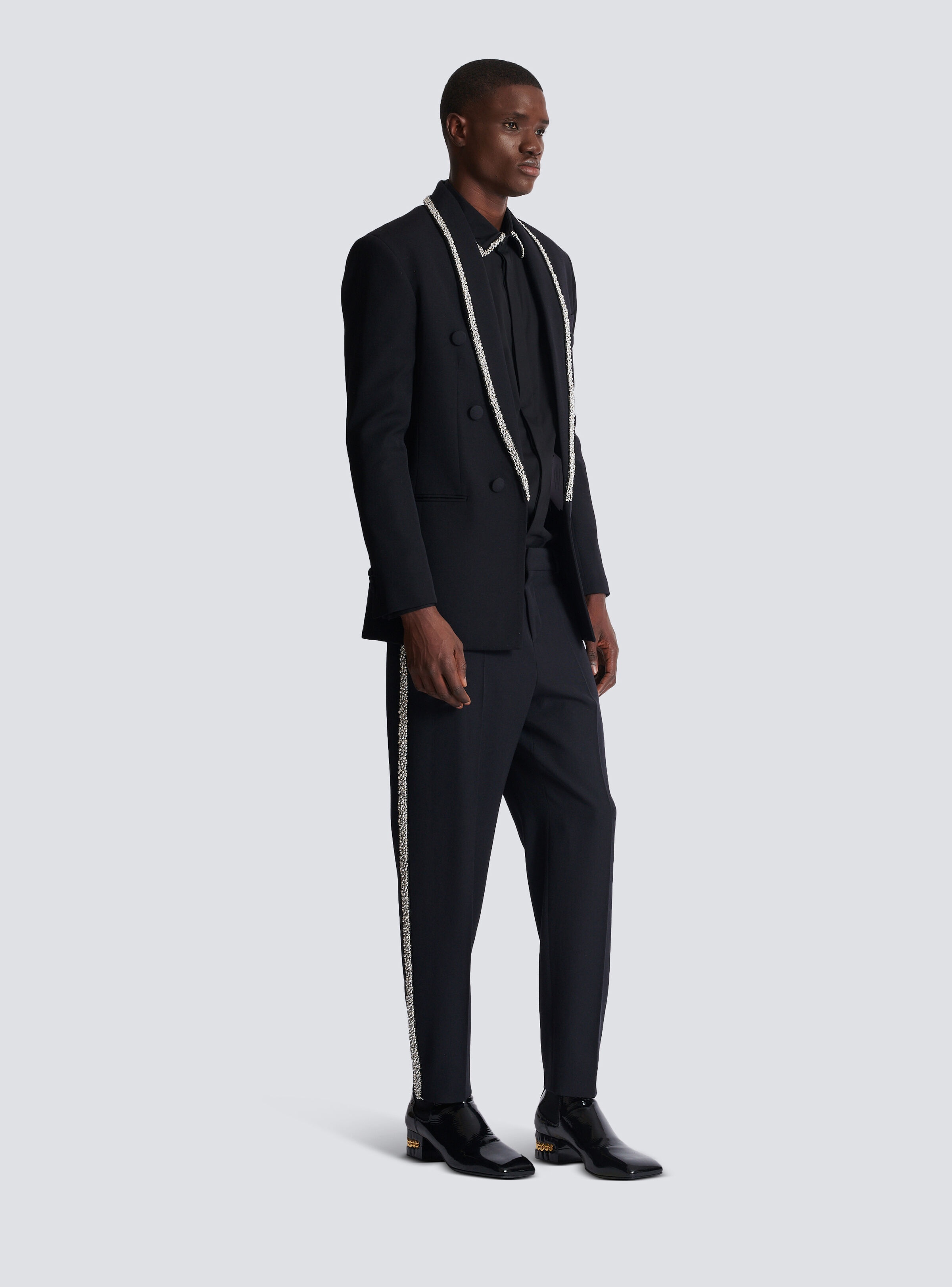 Grain de poudre jacket with embroidered collar - 3