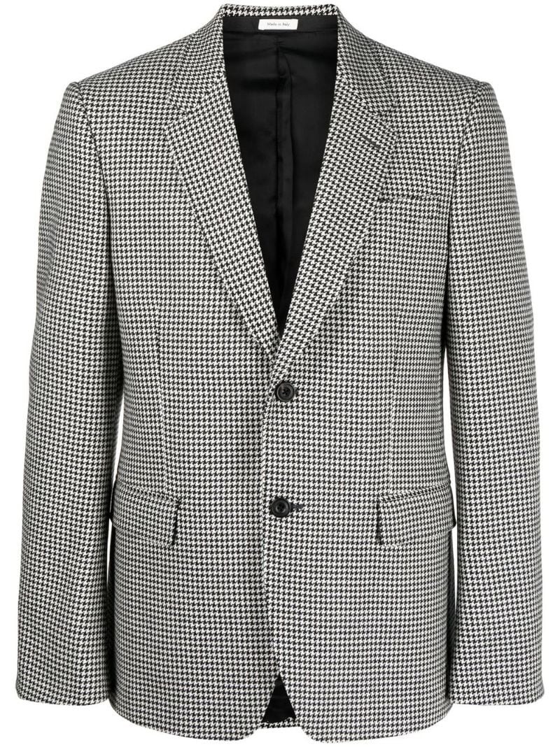 single-breasted houndstooth blazer - 1