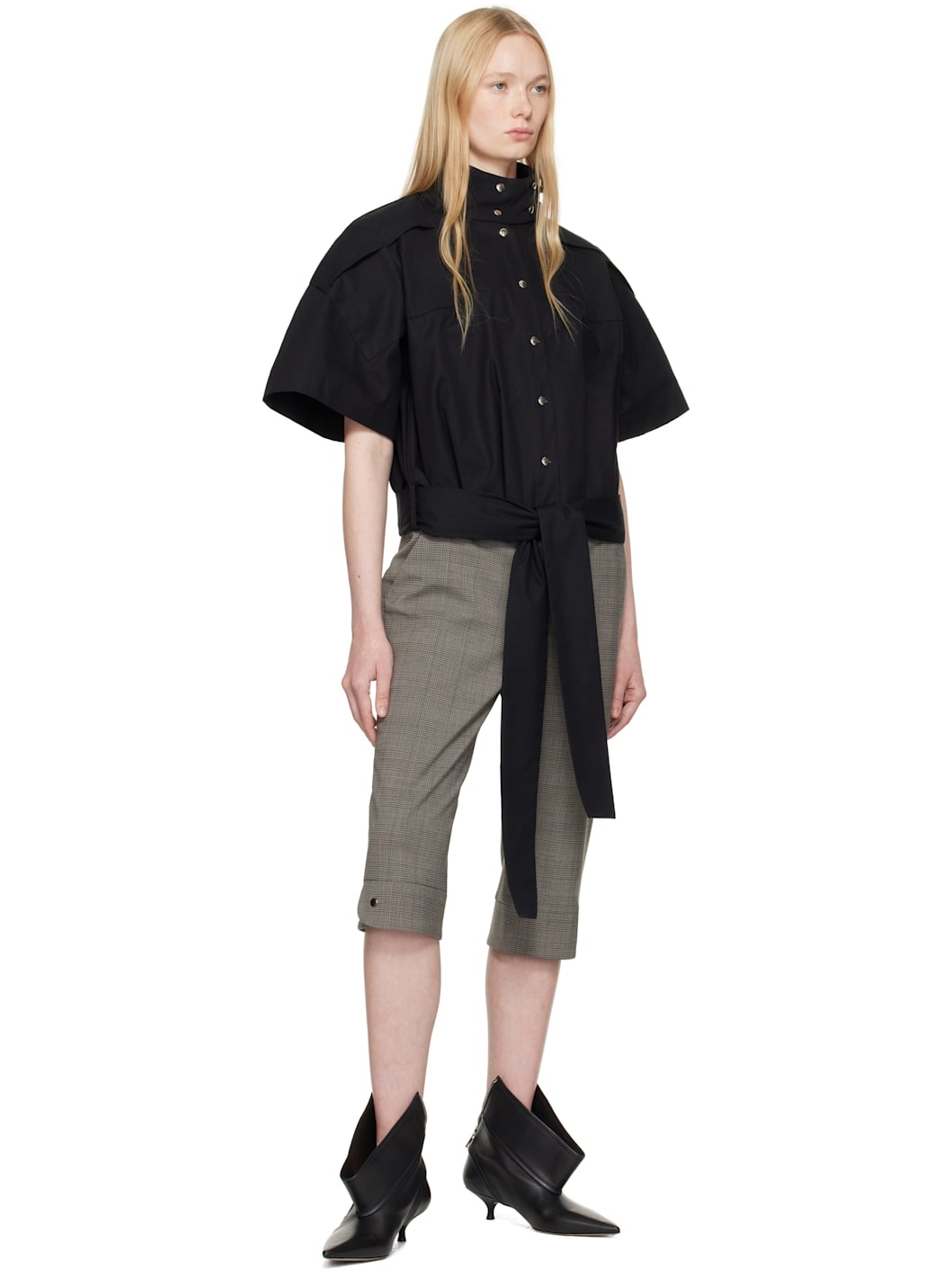 Gray Teo Capri Trousers - 4