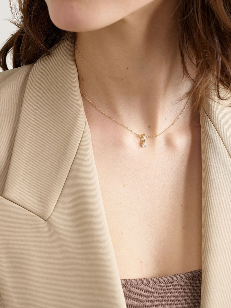 STONE AND STRAND Flow 14-karat gold diamond necklace Gold outlook