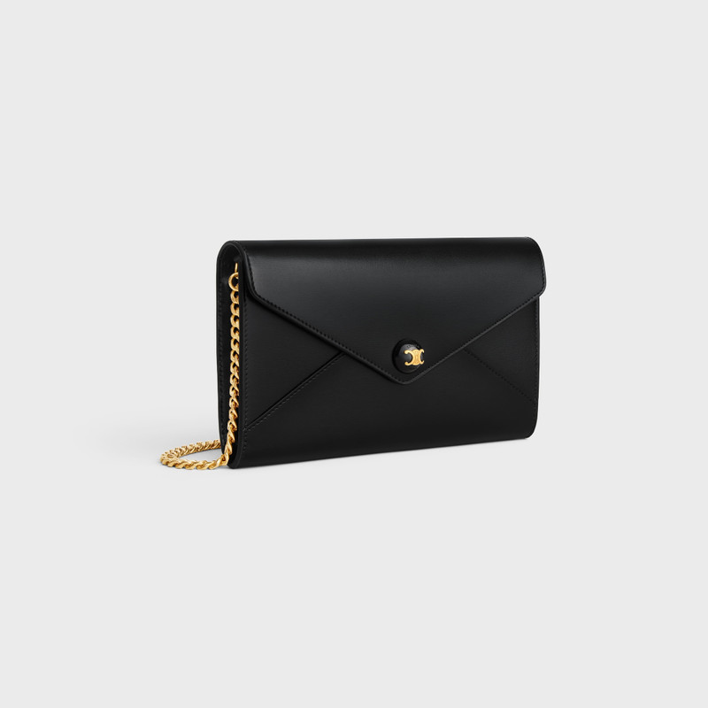 CELINE ENVELOPE WALLET ON CHAIN IN Shiny calfskin outlook