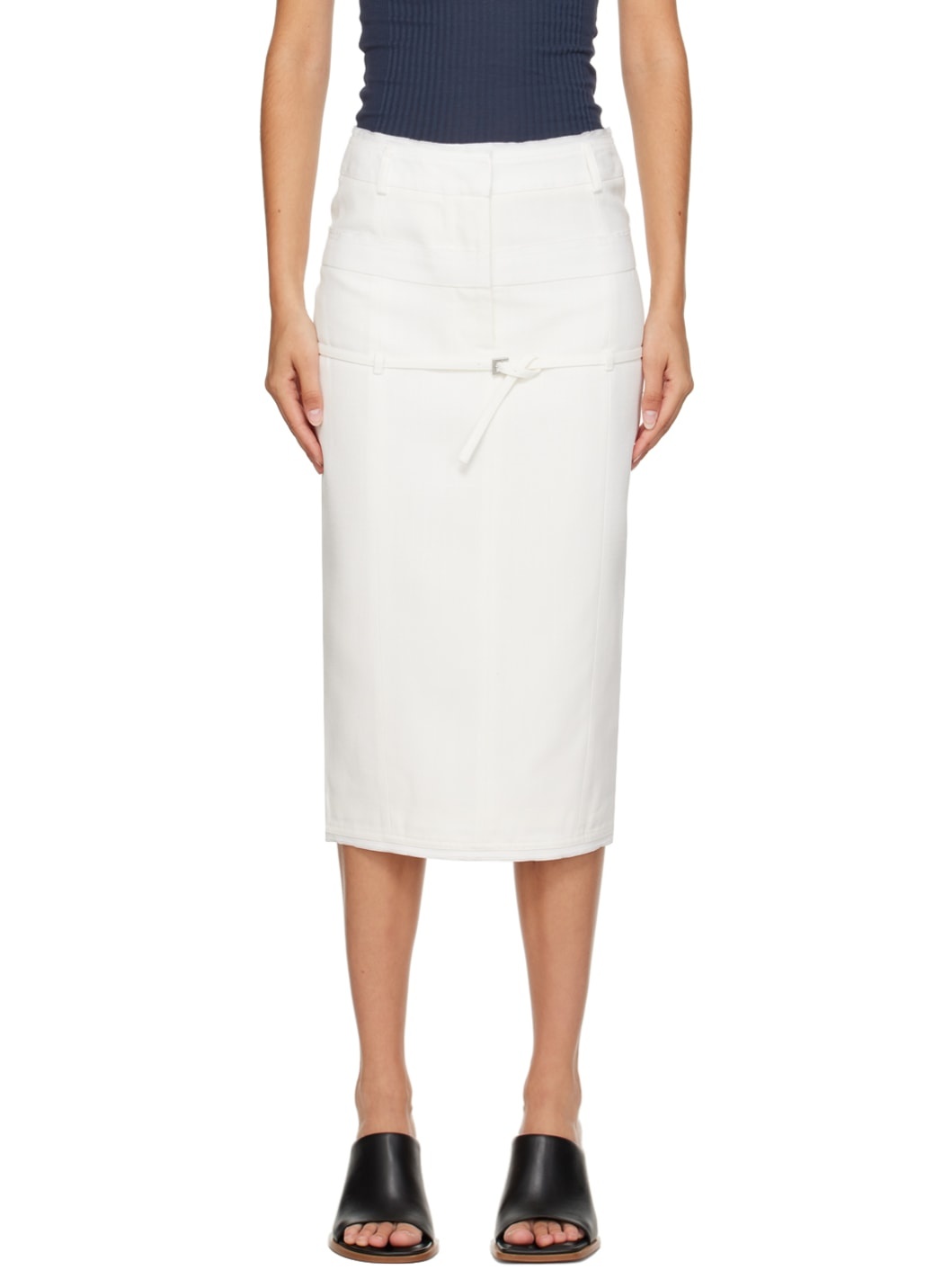 White Le Chouchou 'La Jupe Caraco' Midi Skirt - 1
