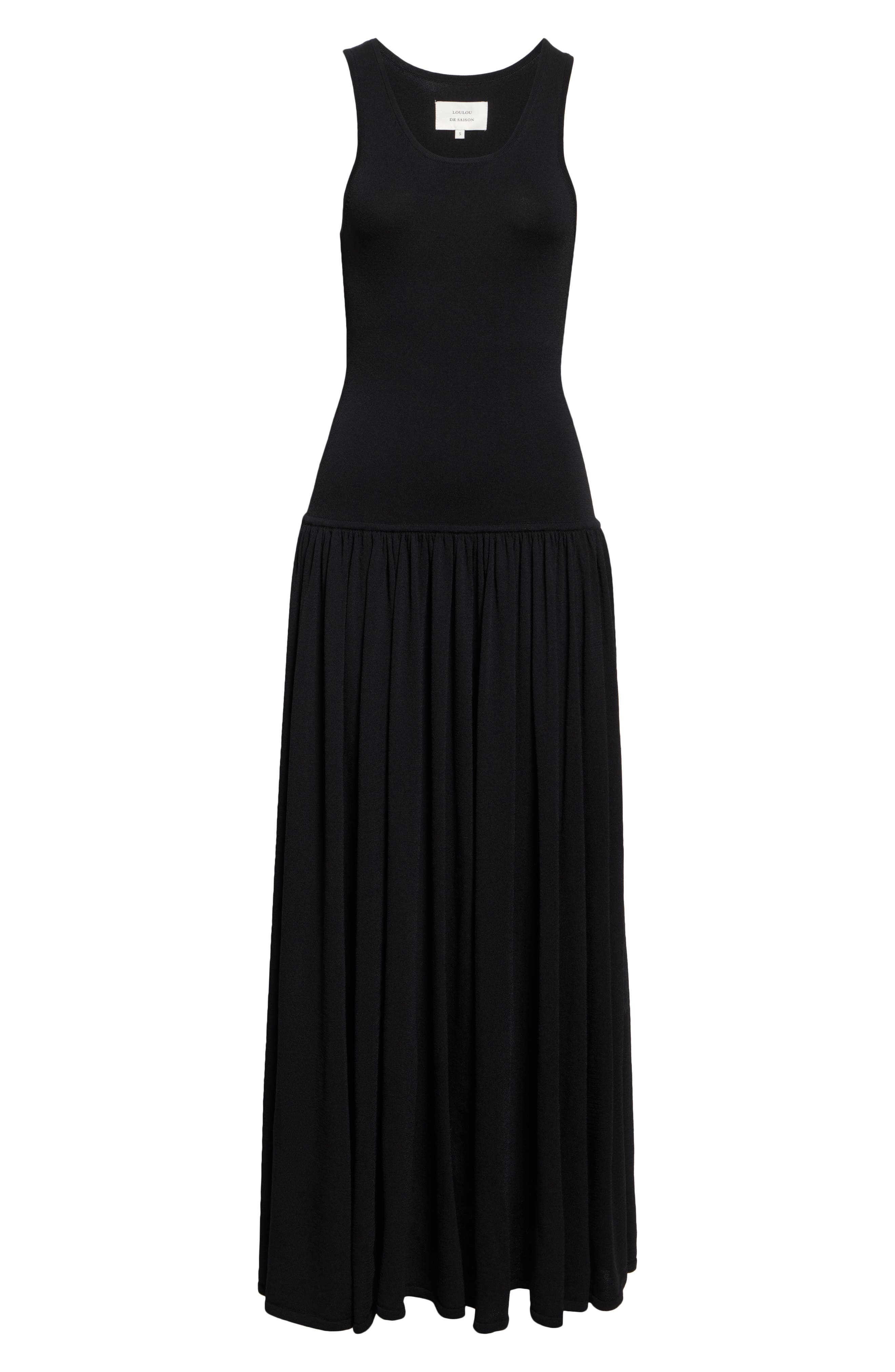 LOULOU DE SAISON Jada Drop Waist Jersey Maxi Dress in Black at Nordstrom - 5