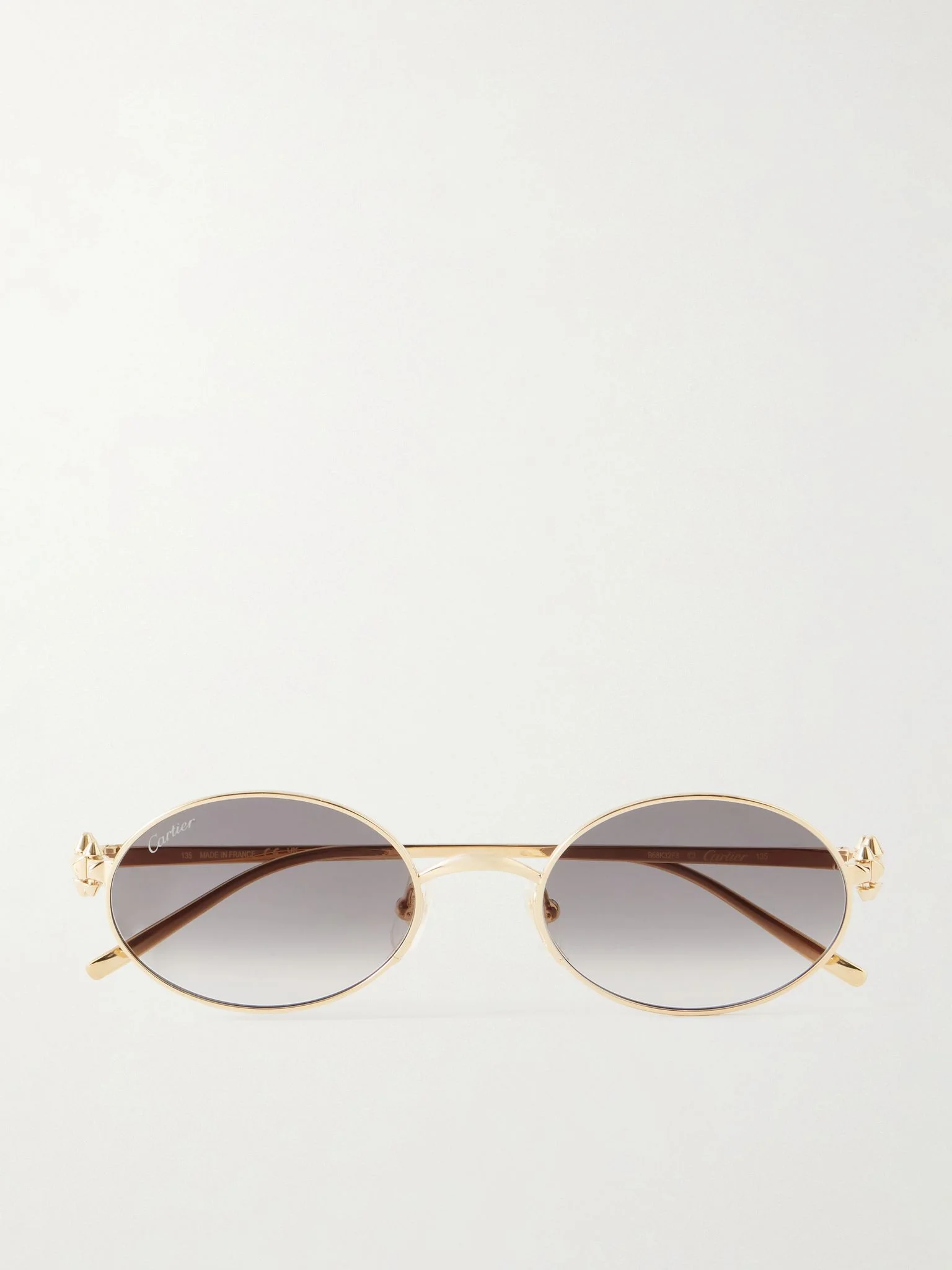 Rounded-Frame Metal Sunglasses Gold - 1
