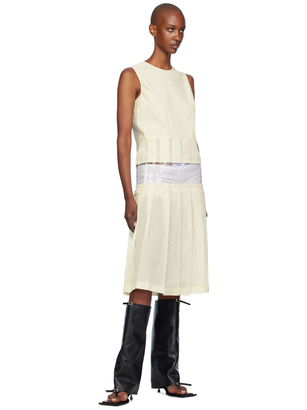Beige See U Minidress - 4
