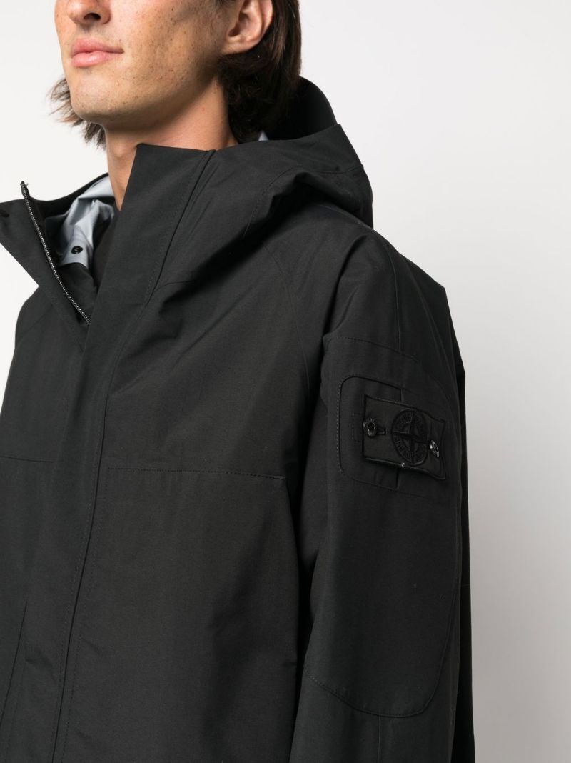 logo-patch sleeve detail jacket - 5