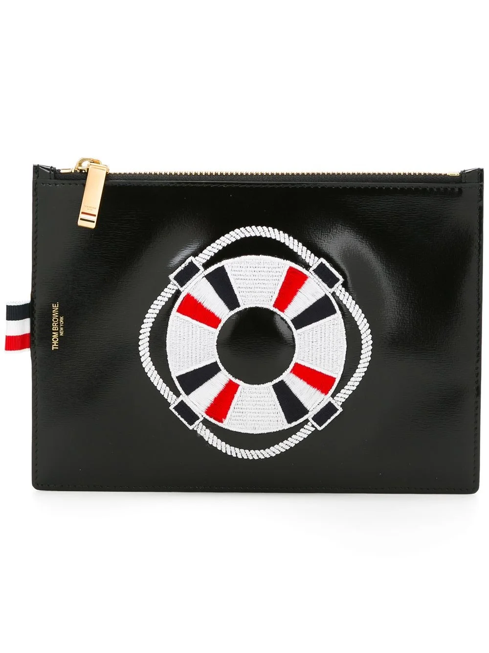 embroidered figure clutch bag - 1