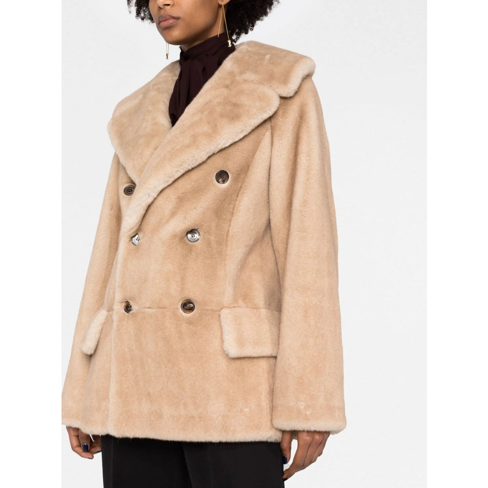 Saint Laurent Neutrals Coats - Double Breasted & Peacoats Women - 4