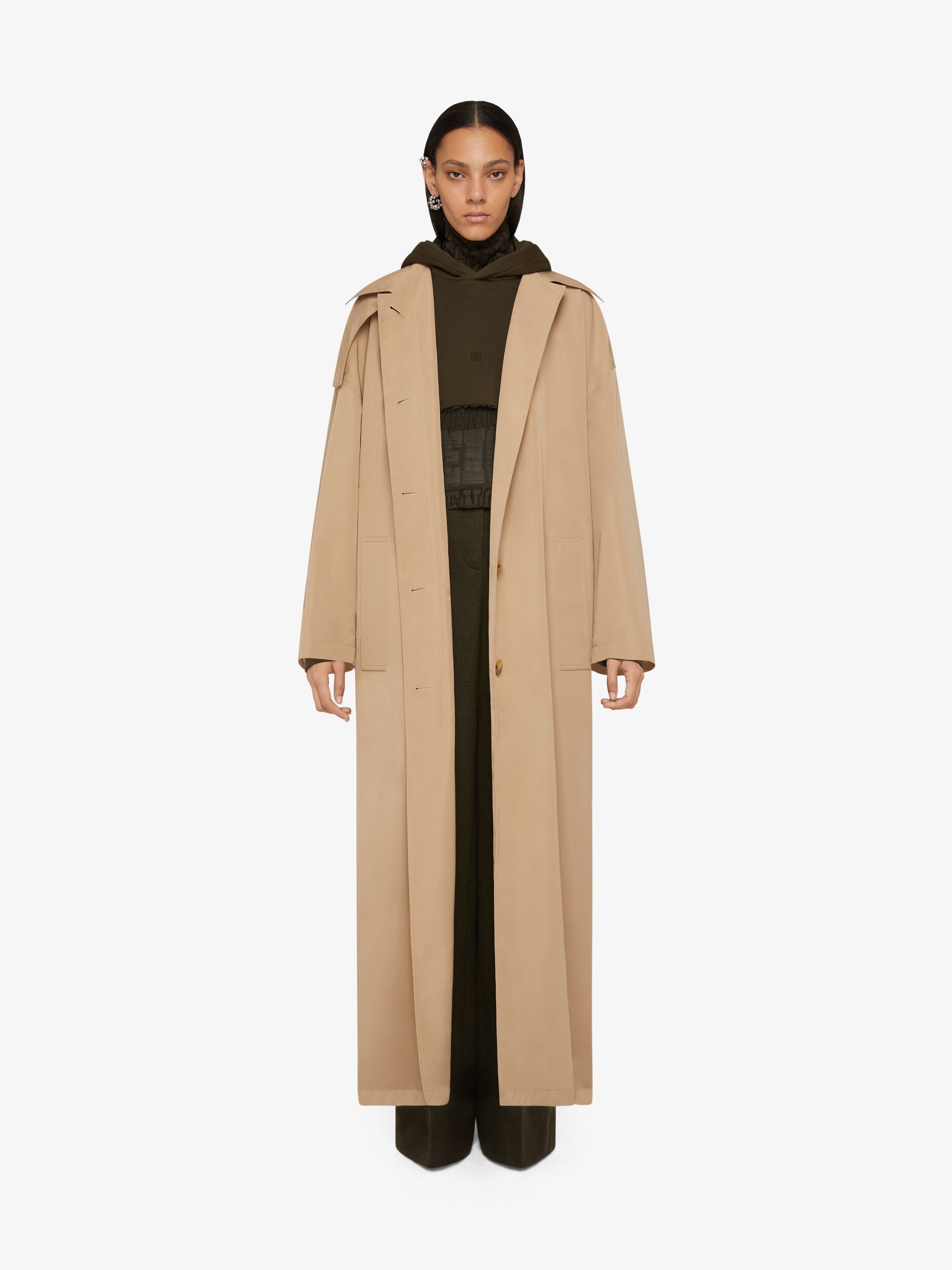 OVERSIZED TRENCH IN COTTON TAFFETA - 2