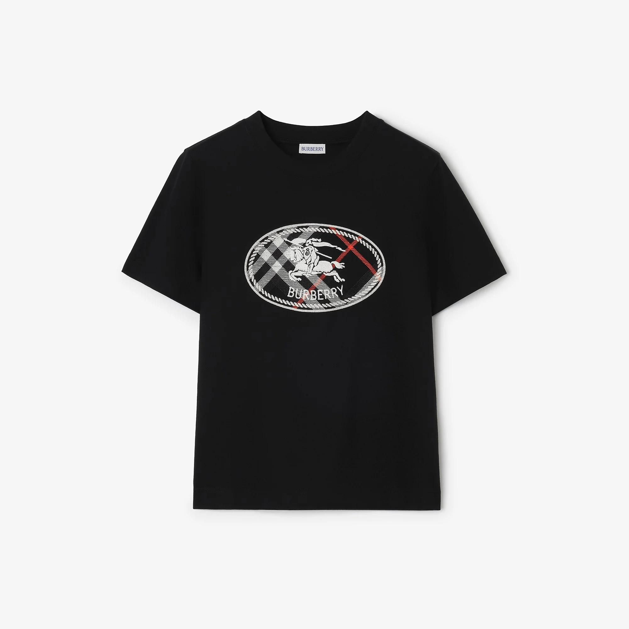 Check Knight Stamp Cotton T-shirt - 1