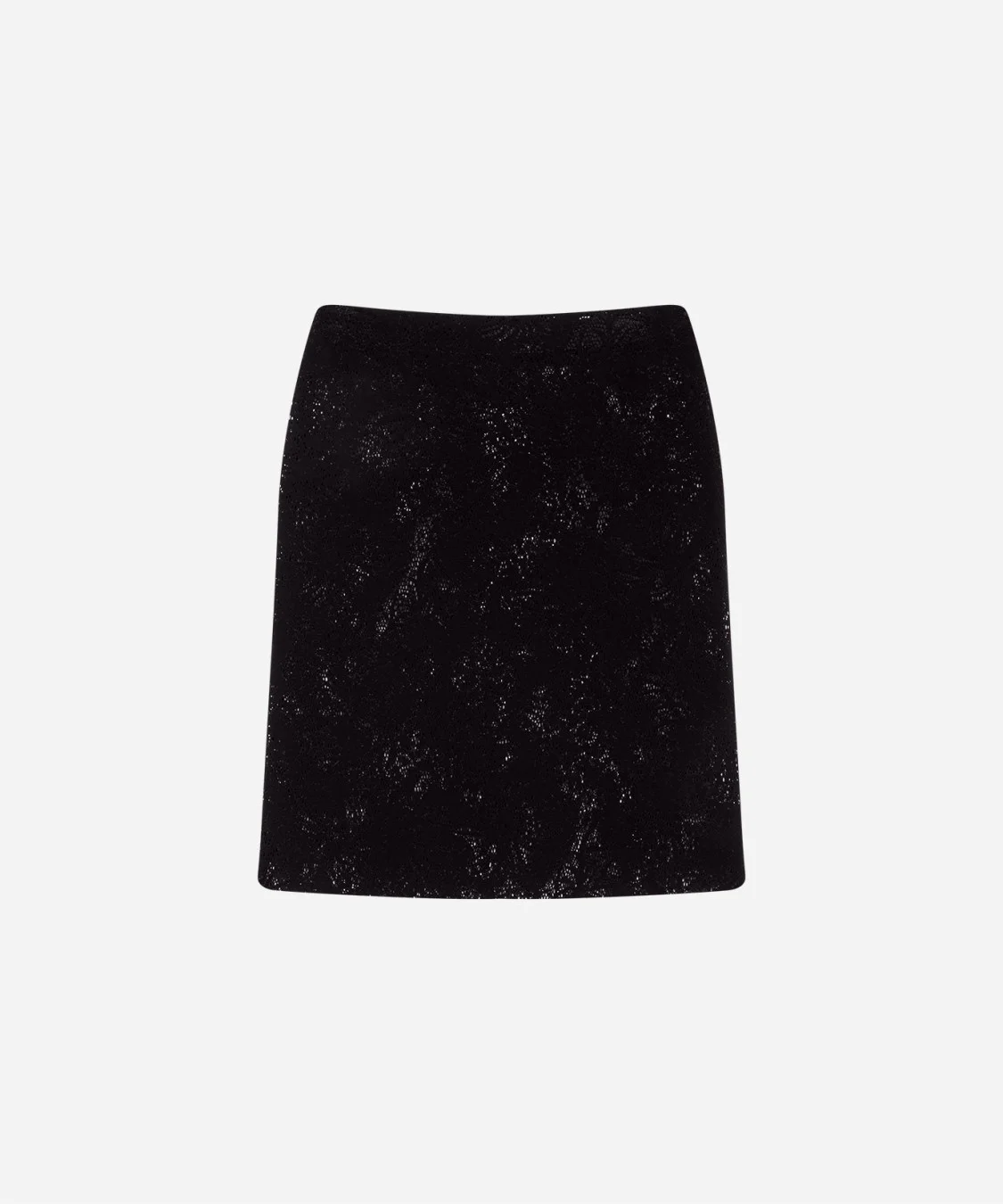 Velvet-effect lace midi skirt - 1