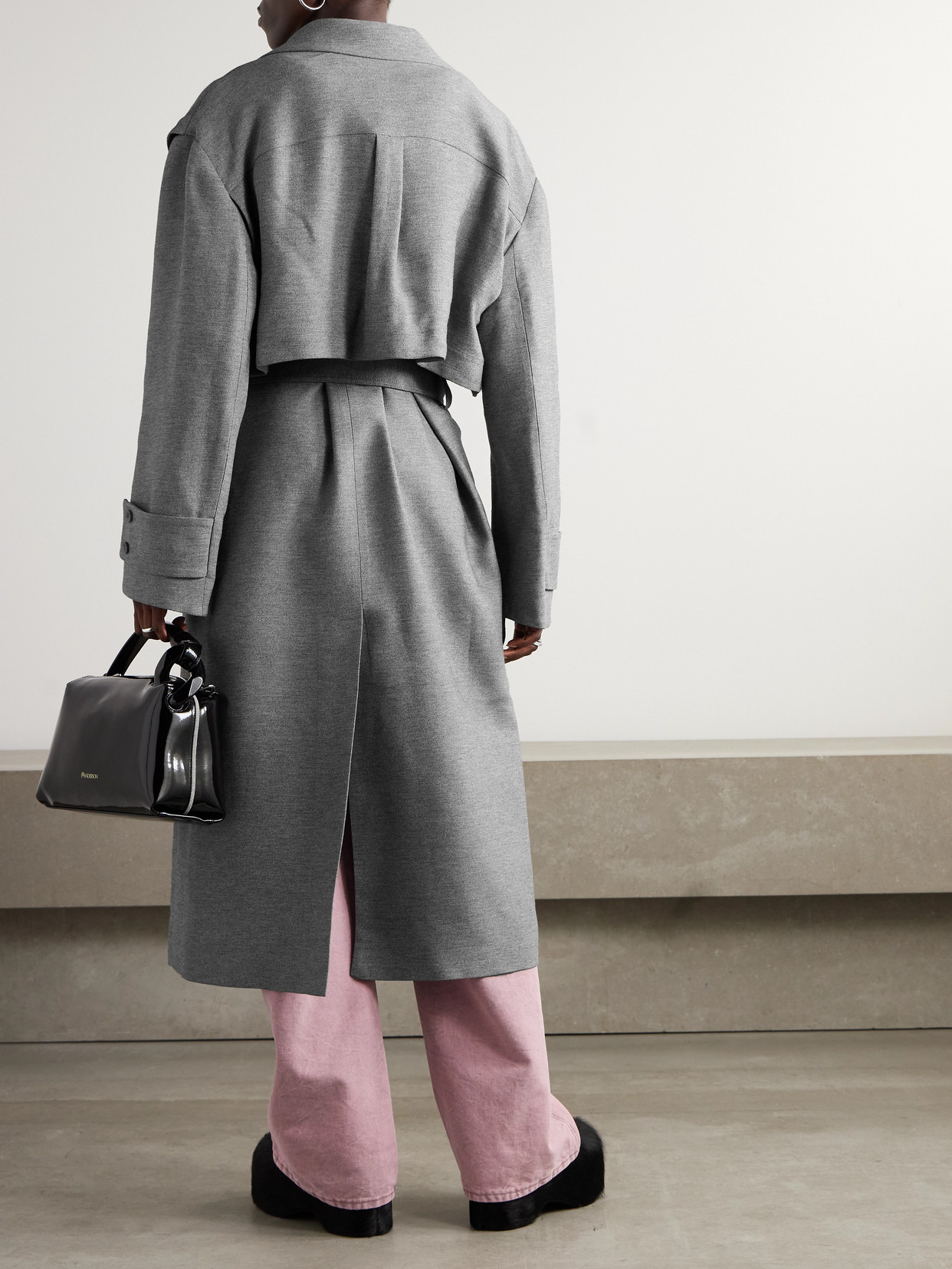 Double-breasted Belted Crepe Coat - 3