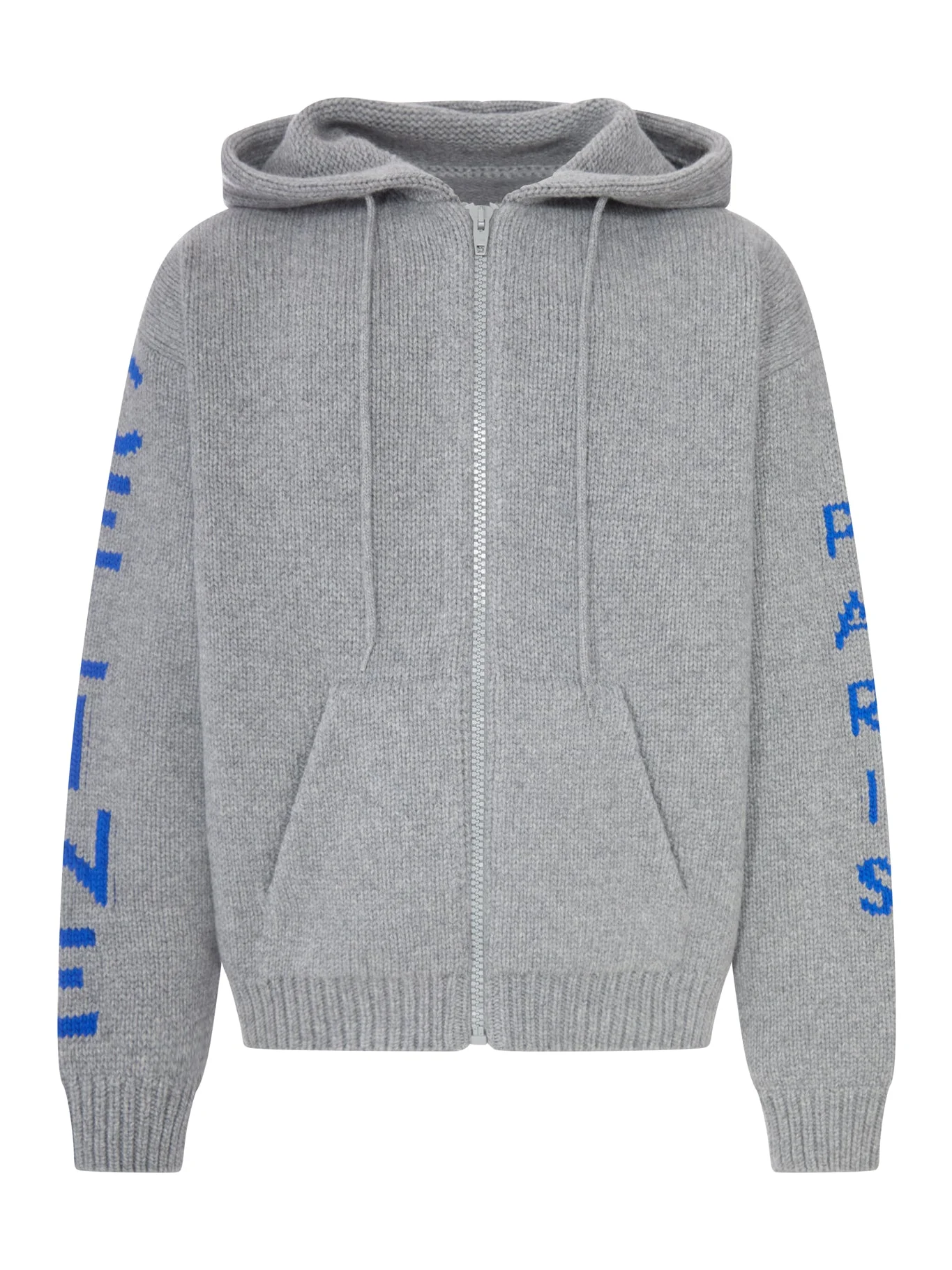 HOODED RIBBED KNIT ZIP-UP CARDIGAN - 1