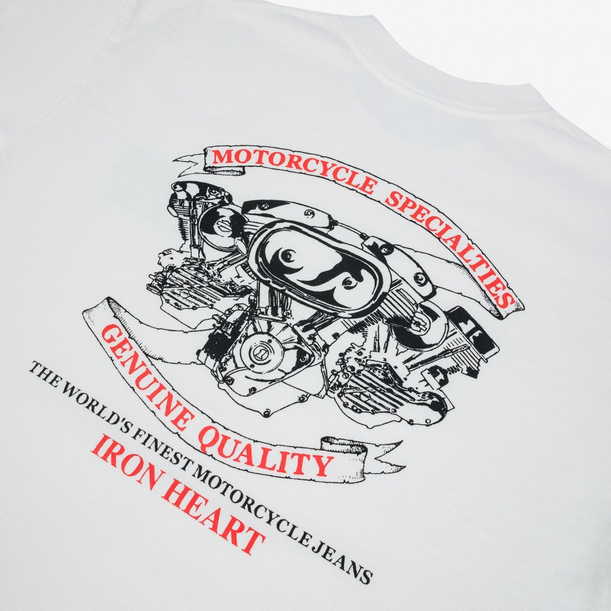 IHPT-2302-WHT 7.5oz Printed Loopwheel Crew Neck T-Shirt - White - 7