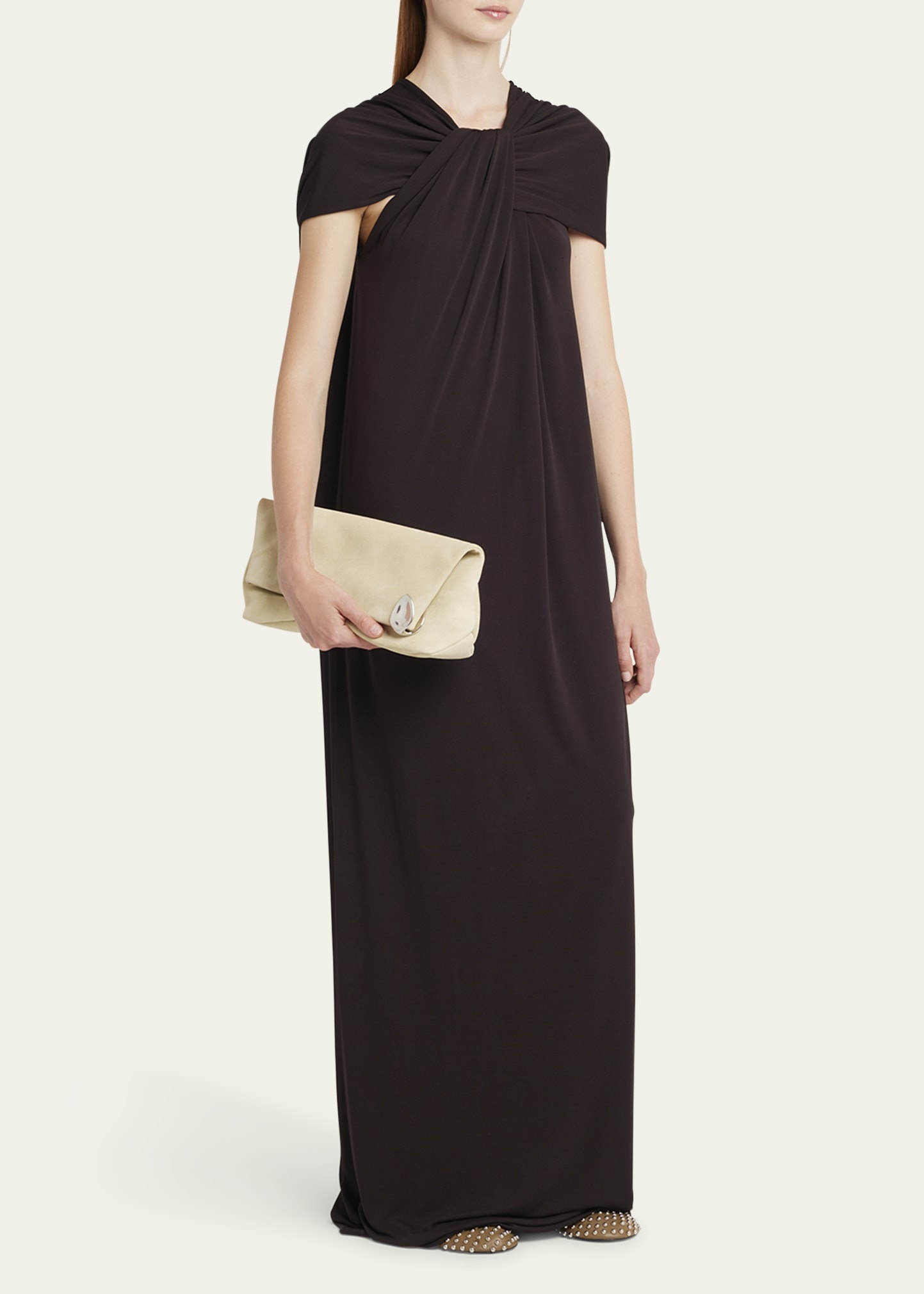 Jewel Zip Leather Pochette Clutch Bag - 4