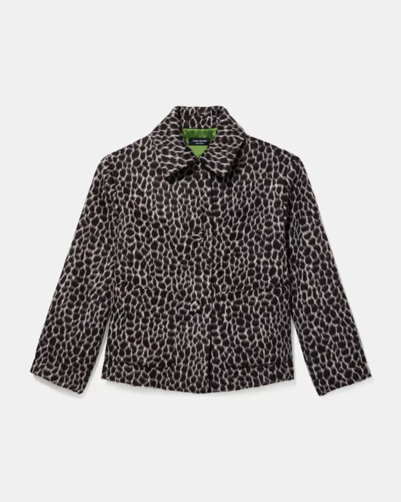 Heritage Giraffe Cropped Wool Coat - 1