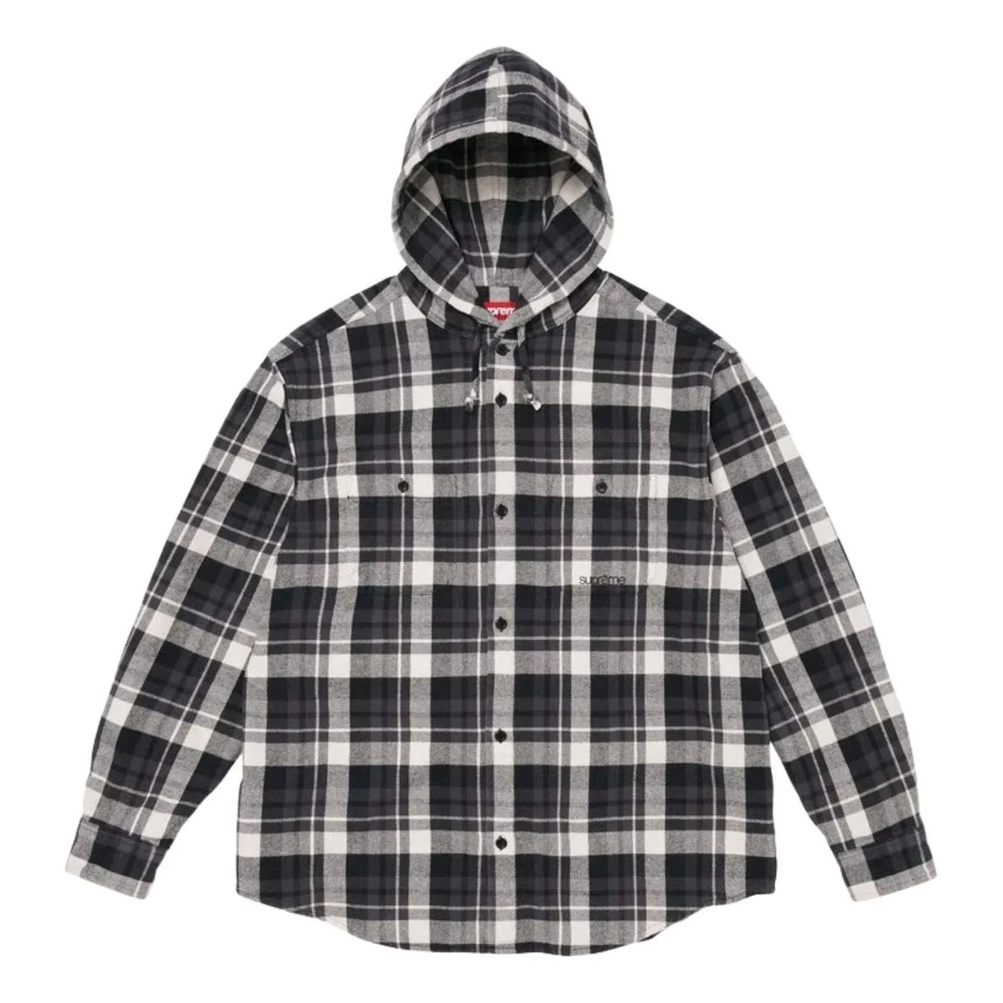 Supreme SS26 Hooded Flannel Shirt 'Black' SUP-SS26-205-BLK - 1