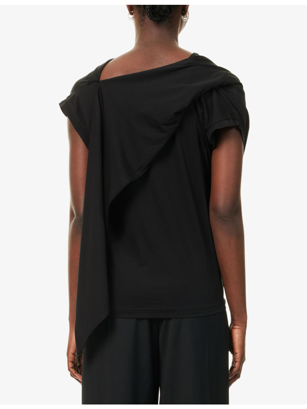 Scarf Tee Draped Jersey T-Shirt - 4