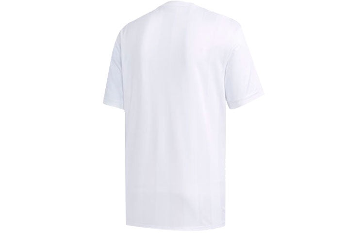 Men's adidas neo Logo Printing Sports Round Neck Short Sleeve White T-Shirt EI4518 - 2