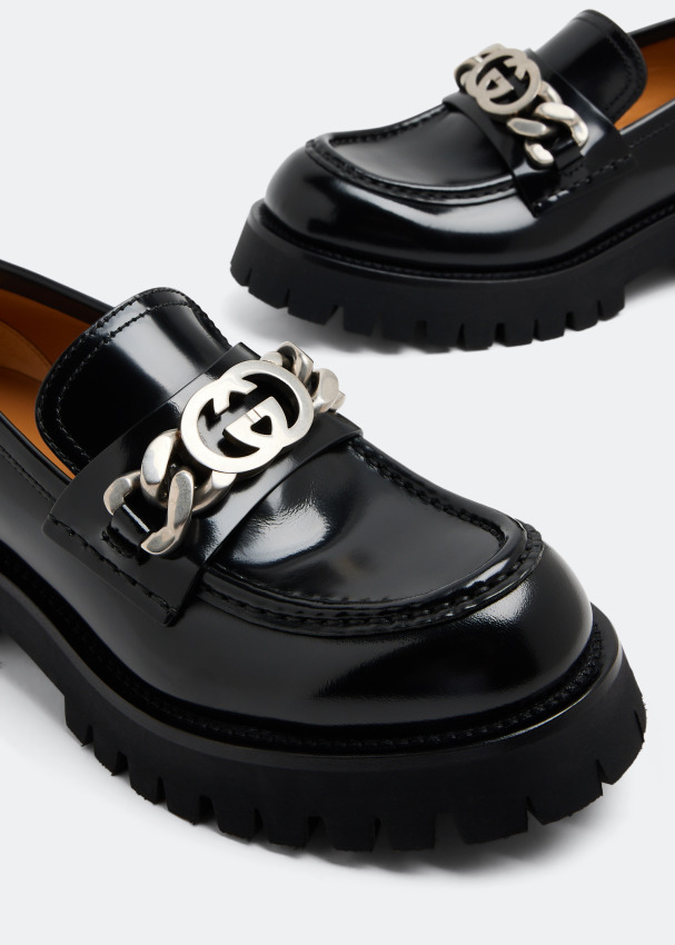 Gucci Interlocking G Lug Sole Loafers - 4