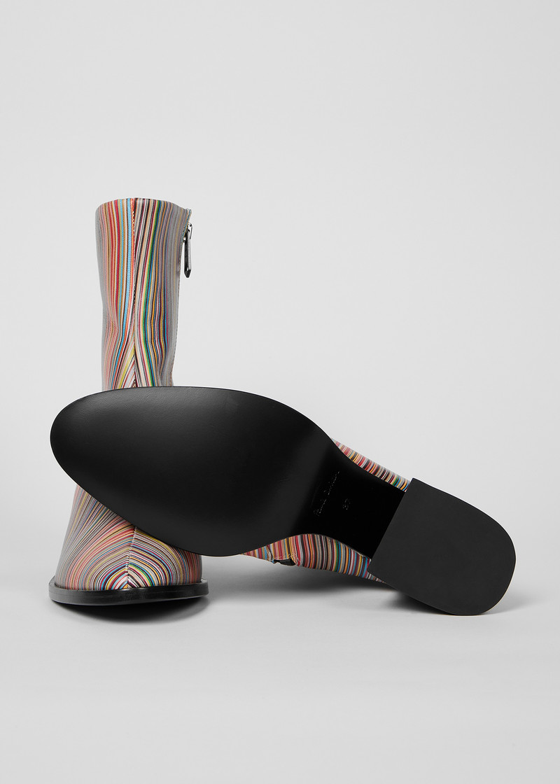 Women's Leather Signature Stripe 'Baylis' Boots 4