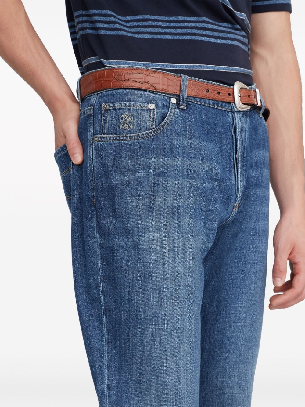 slim-cut mid-rise jeans - 5
